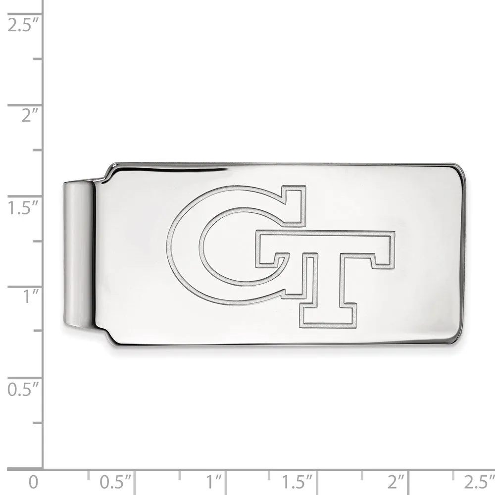 10K White Gold Georgia Institute of Technology Money Clip
