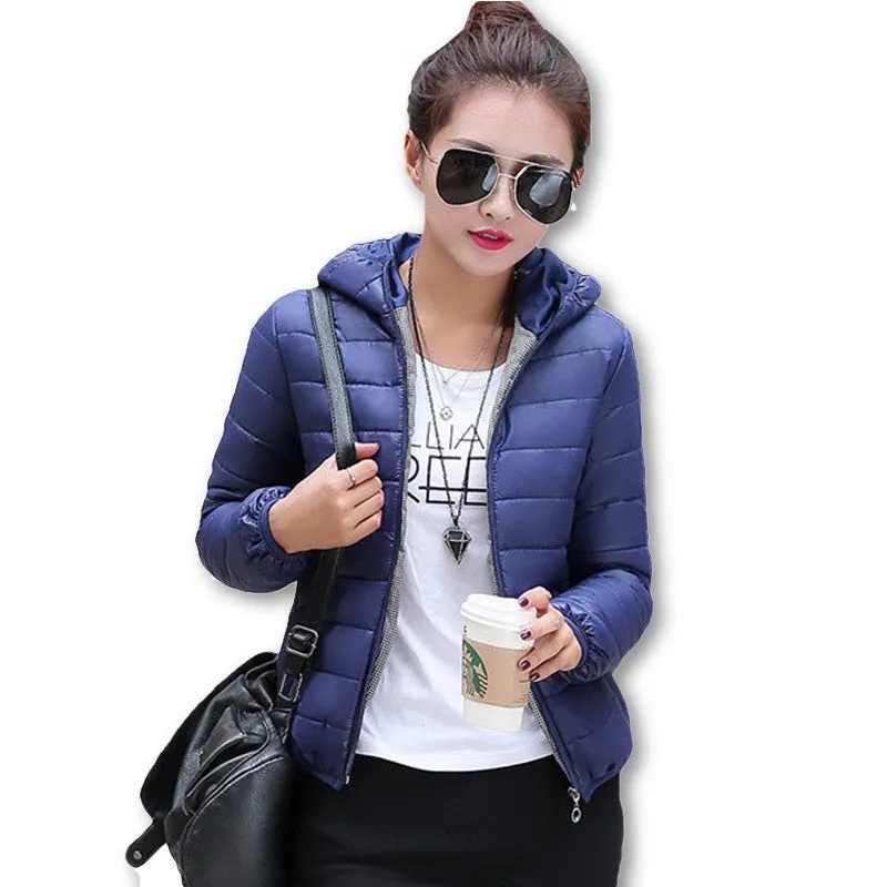11 Colors Warm Winter Parka Jacket Coat Ladies Women Jacket Slim Short Padded Women