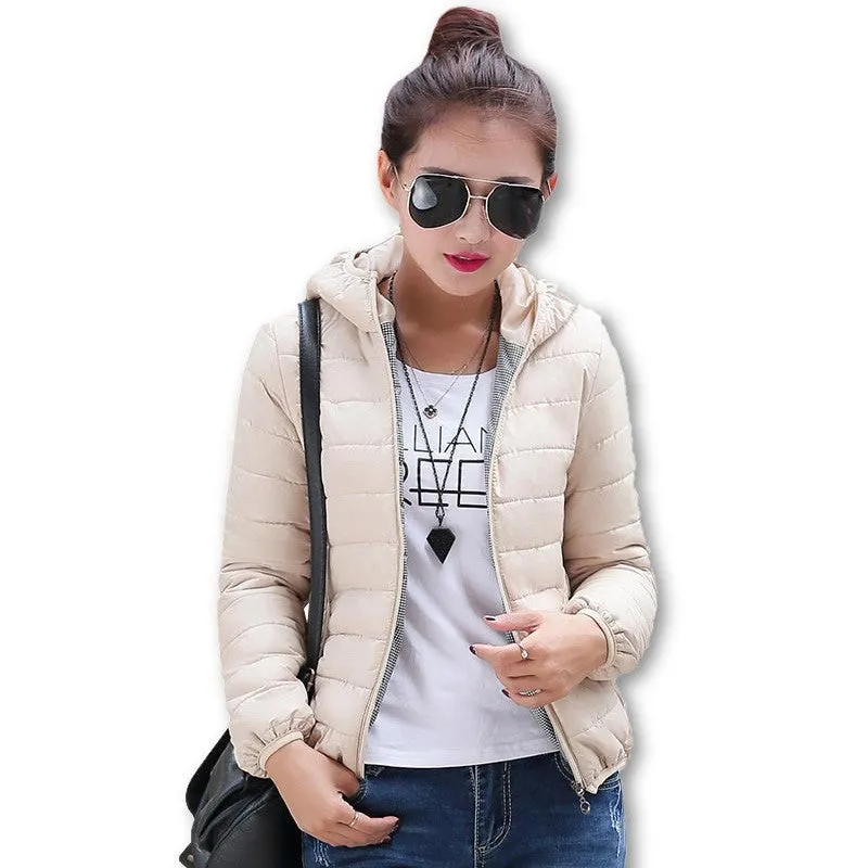 11 Colors Warm Winter Parka Jacket Coat Ladies Women Jacket Slim Short Padded Women