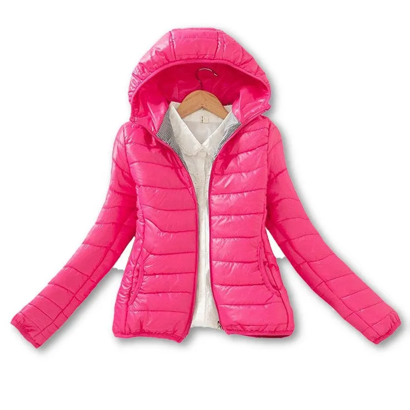 11 Colors Warm Winter Parka Jacket Coat Ladies Women Jacket Slim Short Padded Women