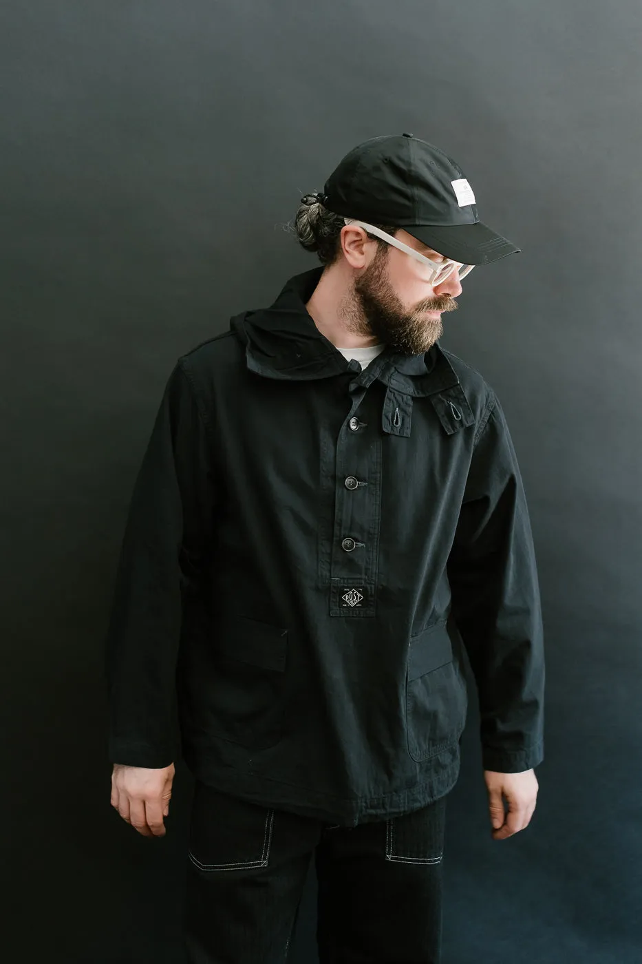 1105-VTC - NAVY Parka Vintage Twill - Charcoal