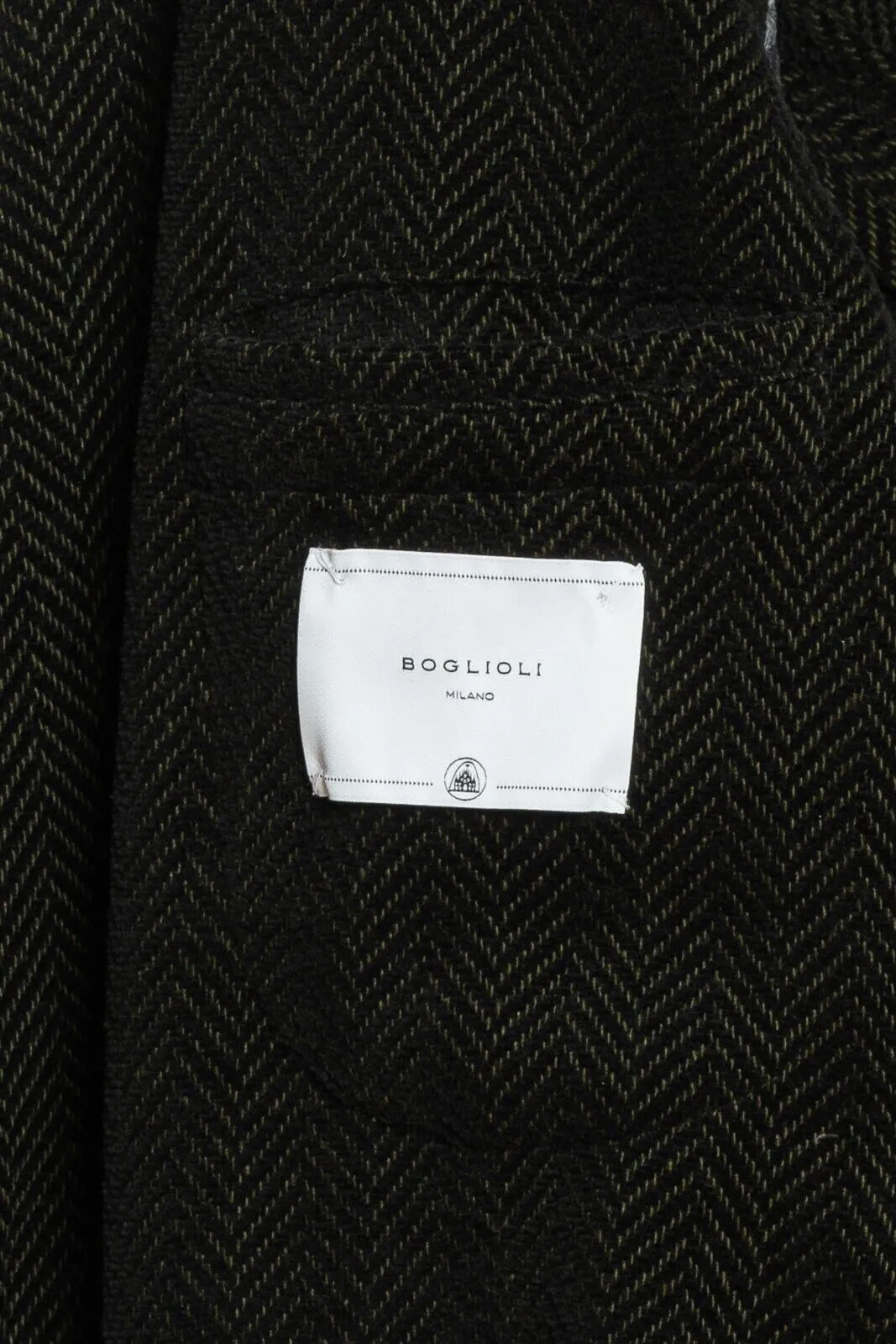 $1950 BOGLIOLI Caban Peacoat Coat Blue / Green Cashmere Wool Cotton  40 US 50 EU