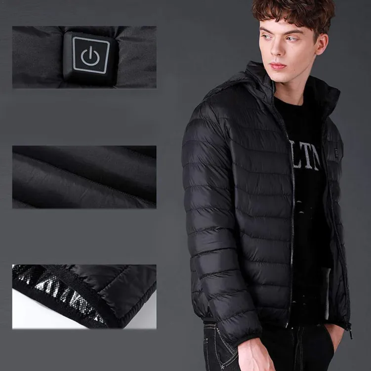 2 Heating Areas Coat With Heater Winter Outdoor Camping Sportswear Rechargeable Heated Jackets