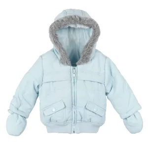 [3-6m] Mothercare Soft Blue Puffer Jacket w/Mittens