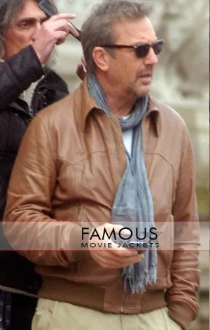 3 Days to Kill Kevin Costner Brown Bomber Jacket