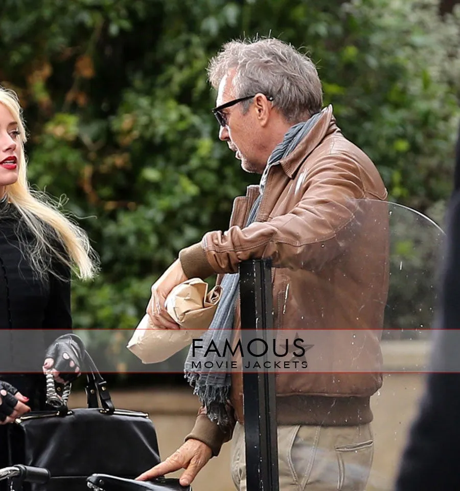3 Days to Kill Kevin Costner Brown Bomber Jacket