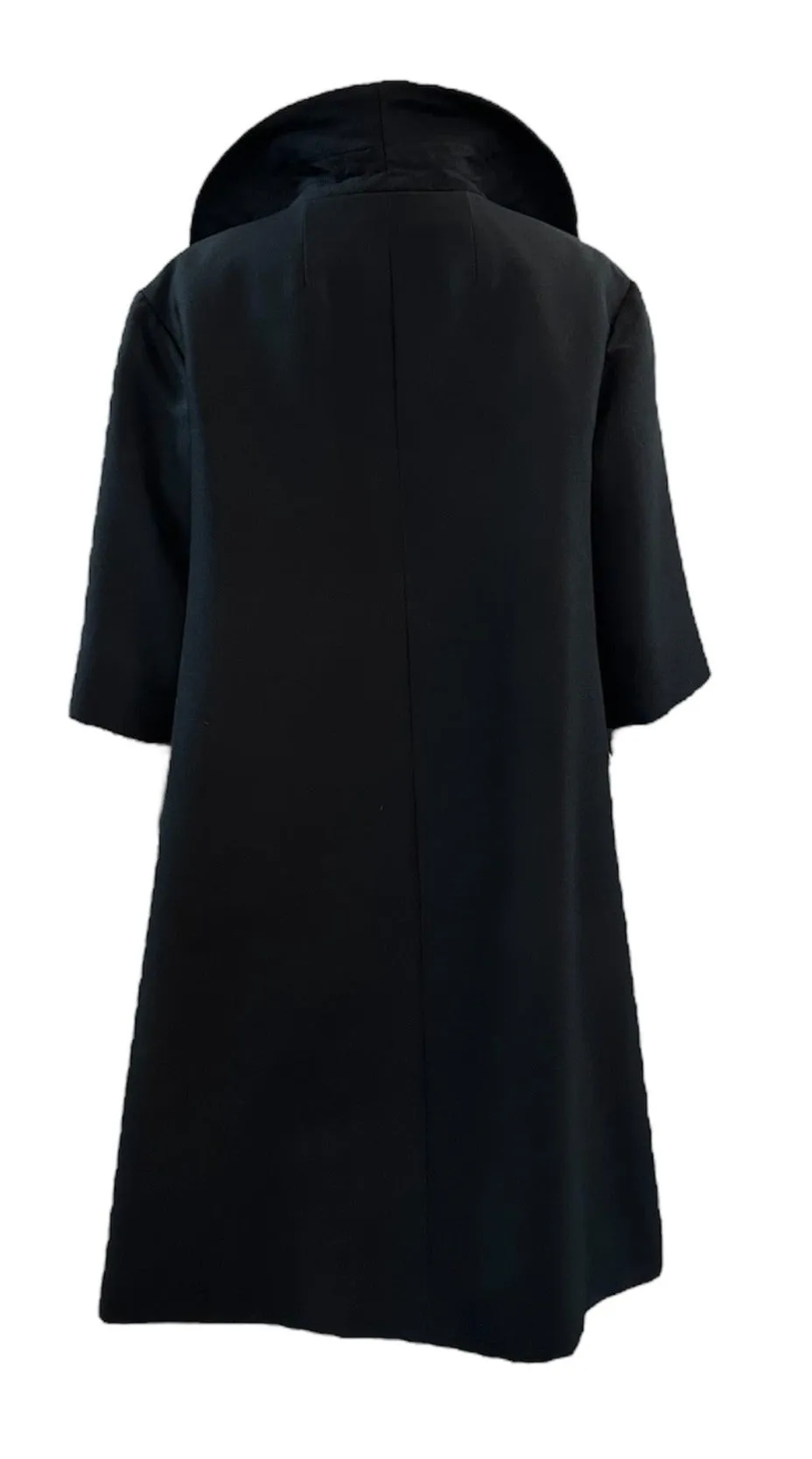 50s Christian Dior New York Original Black Open Front Coat