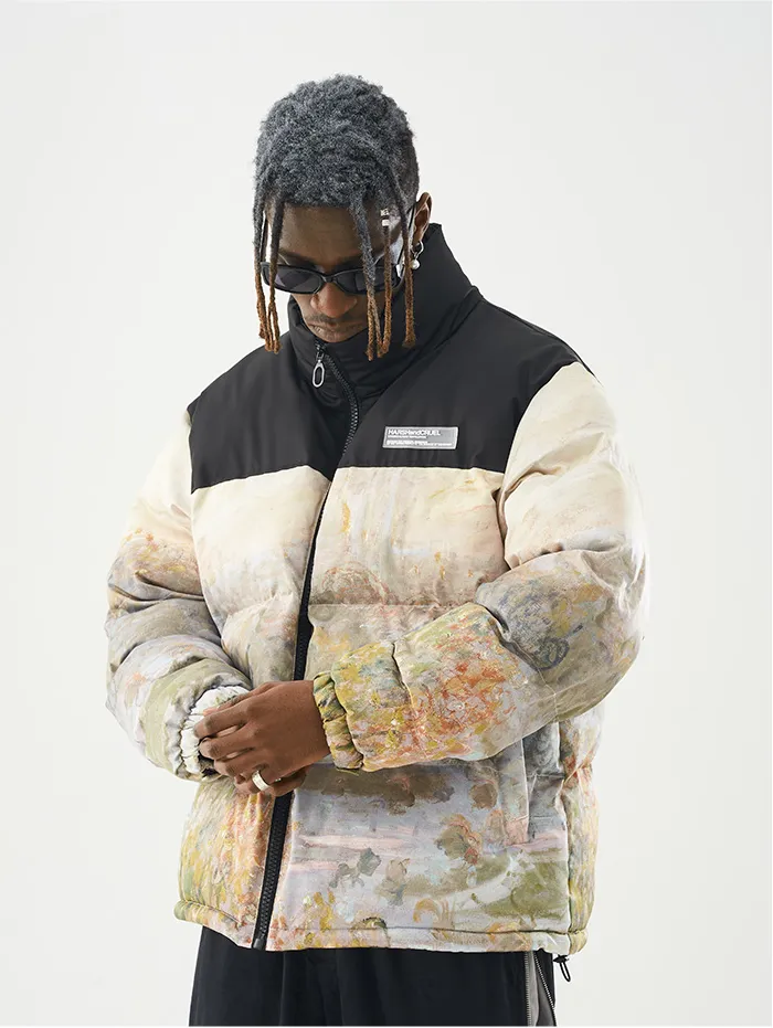 Abstract Down Puffer Jacket