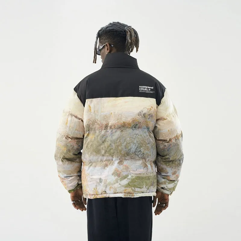 Abstract Down Puffer Jacket