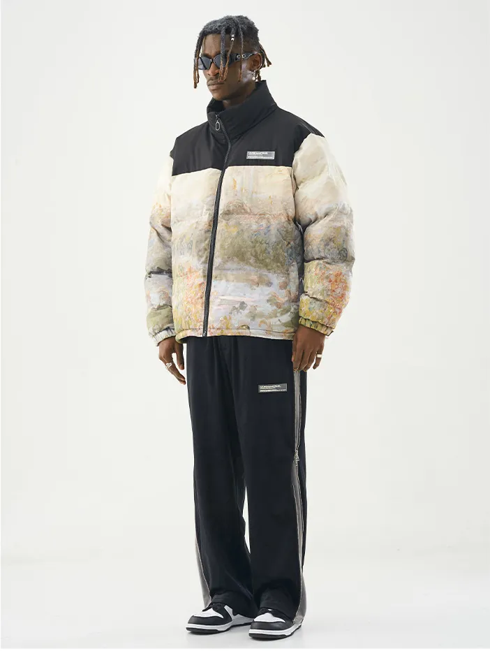Abstract Down Puffer Jacket