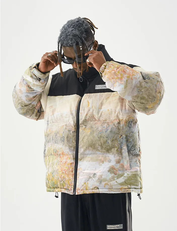 Abstract Down Puffer Jacket