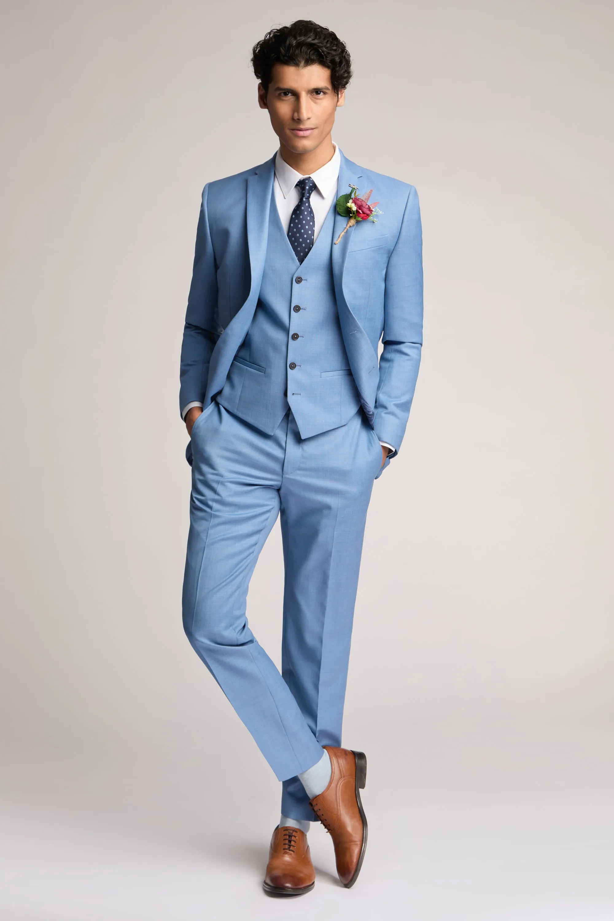 Airforce Blue Sharkskin Jacket Blue