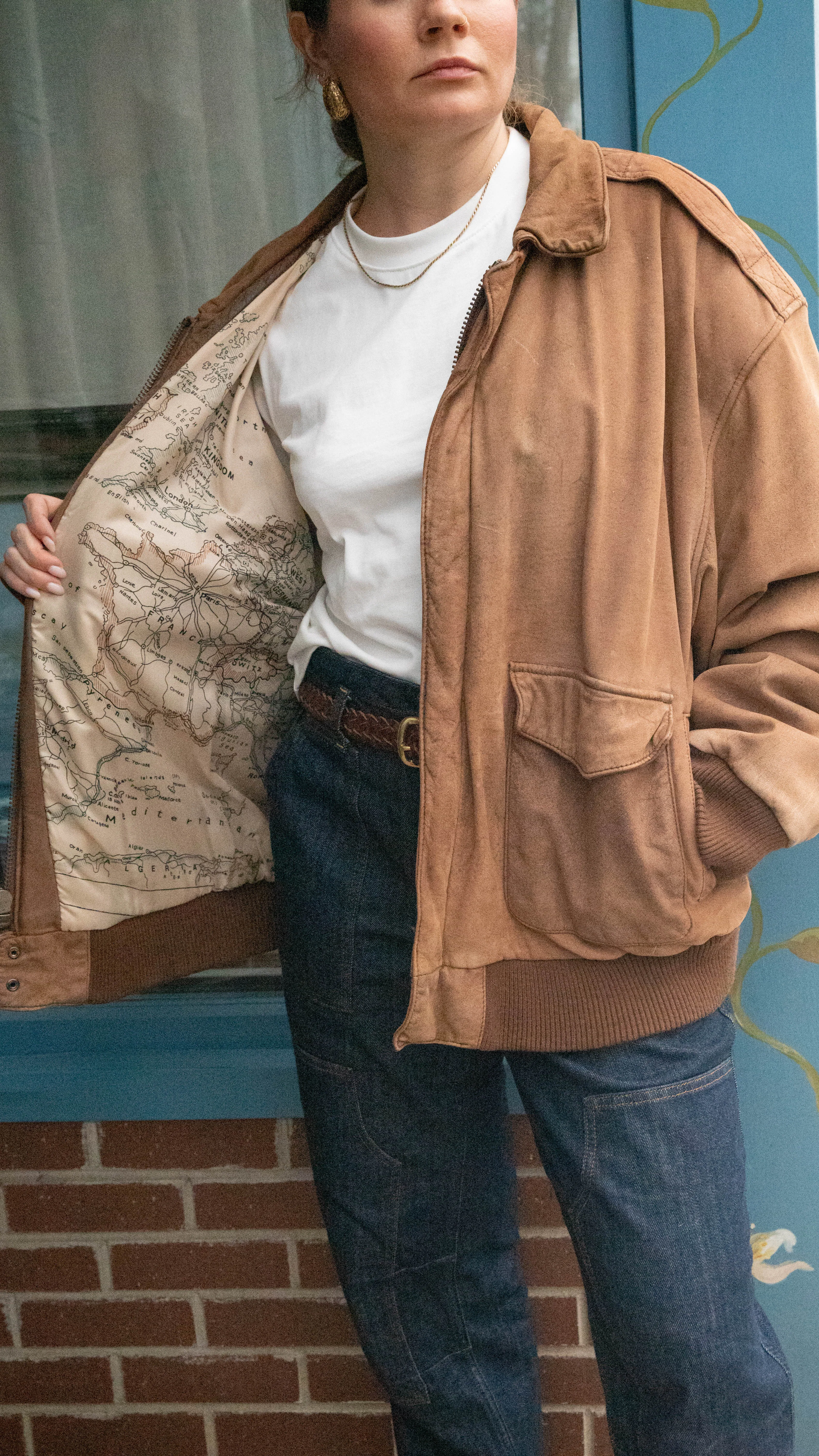 Around The World Vintage Leather Jacket