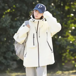 Autumn Climbing Hiking Waterproof Jacket Women 2024 Hooded Coat