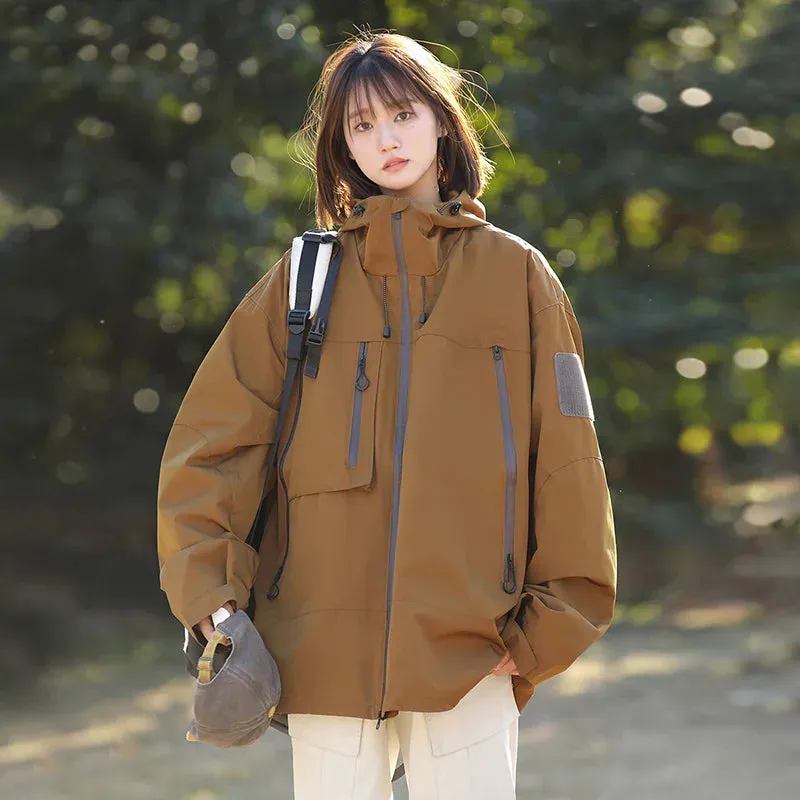 Autumn Climbing Hiking Waterproof Jacket Women 2024 Hooded Coat