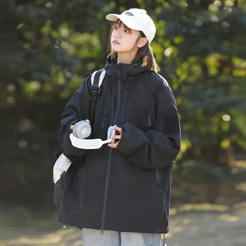 Autumn Climbing Hiking Waterproof Jacket Women 2024 Hooded Coat