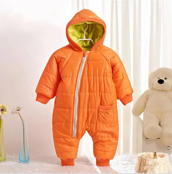 Baby Snow Wear Cotton One Piece Warm Outerwear Children's Overalls Baby Kids Jumpsuit born Down
