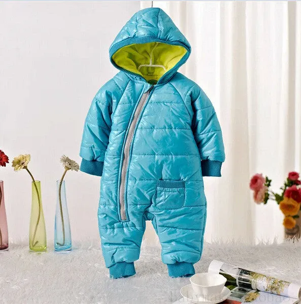 Baby Snow Wear Cotton One Piece Warm Outerwear Children's Overalls Baby Kids Jumpsuit born Down