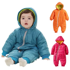 Baby Snow Wear Cotton One Piece Warm Outerwear Children's Overalls Baby Kids Jumpsuit born Down