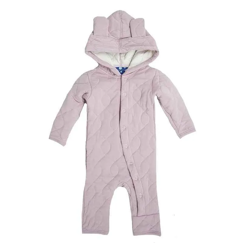 Bamboo Quilted Hoodie Coverall with Ears, Sweet Pea