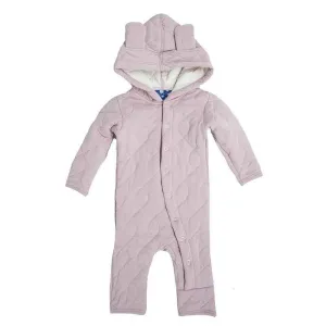 Bamboo Quilted Hoodie Coverall with Ears, Sweet Pea