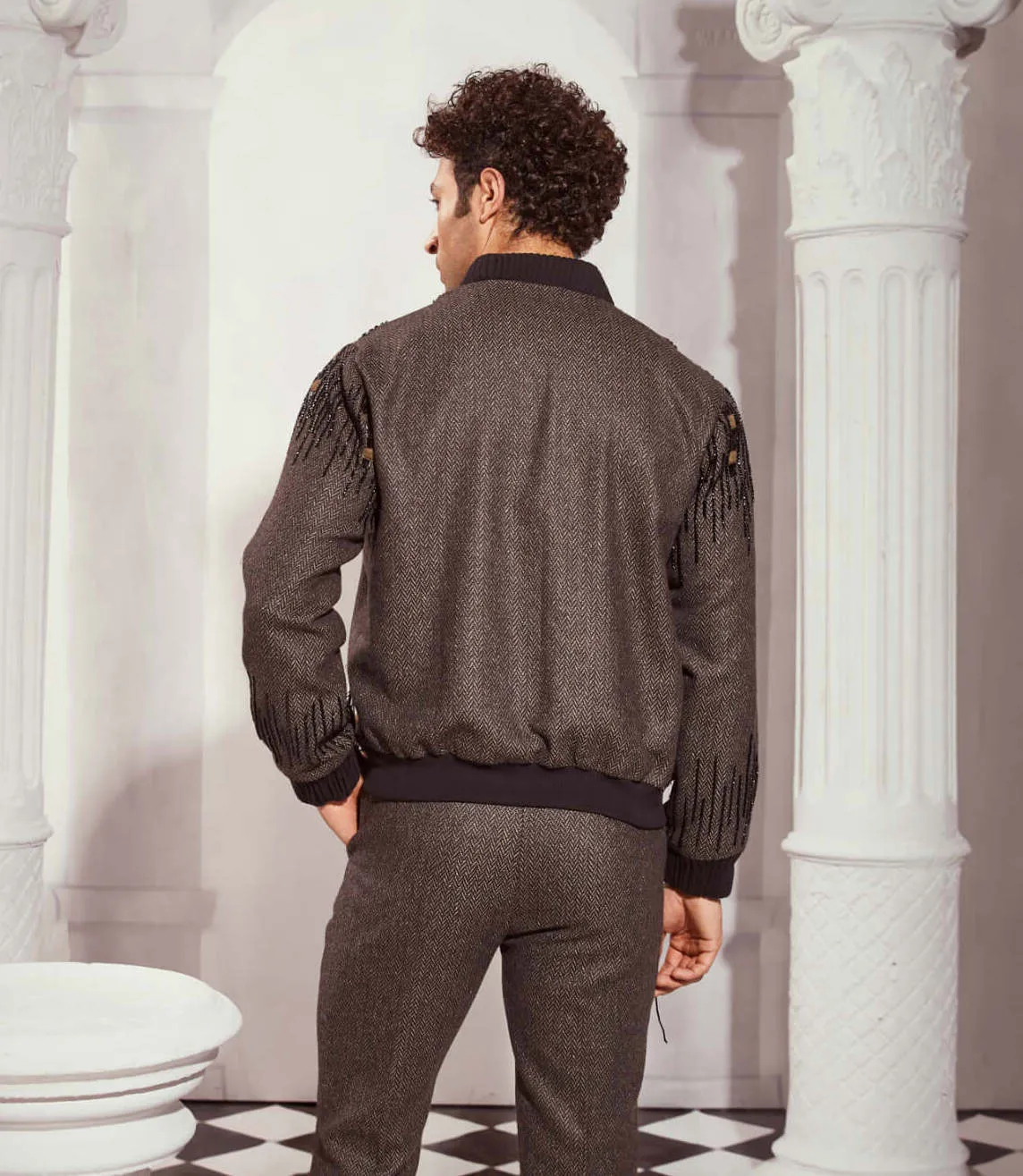 Baroque embroidered bomber jacket