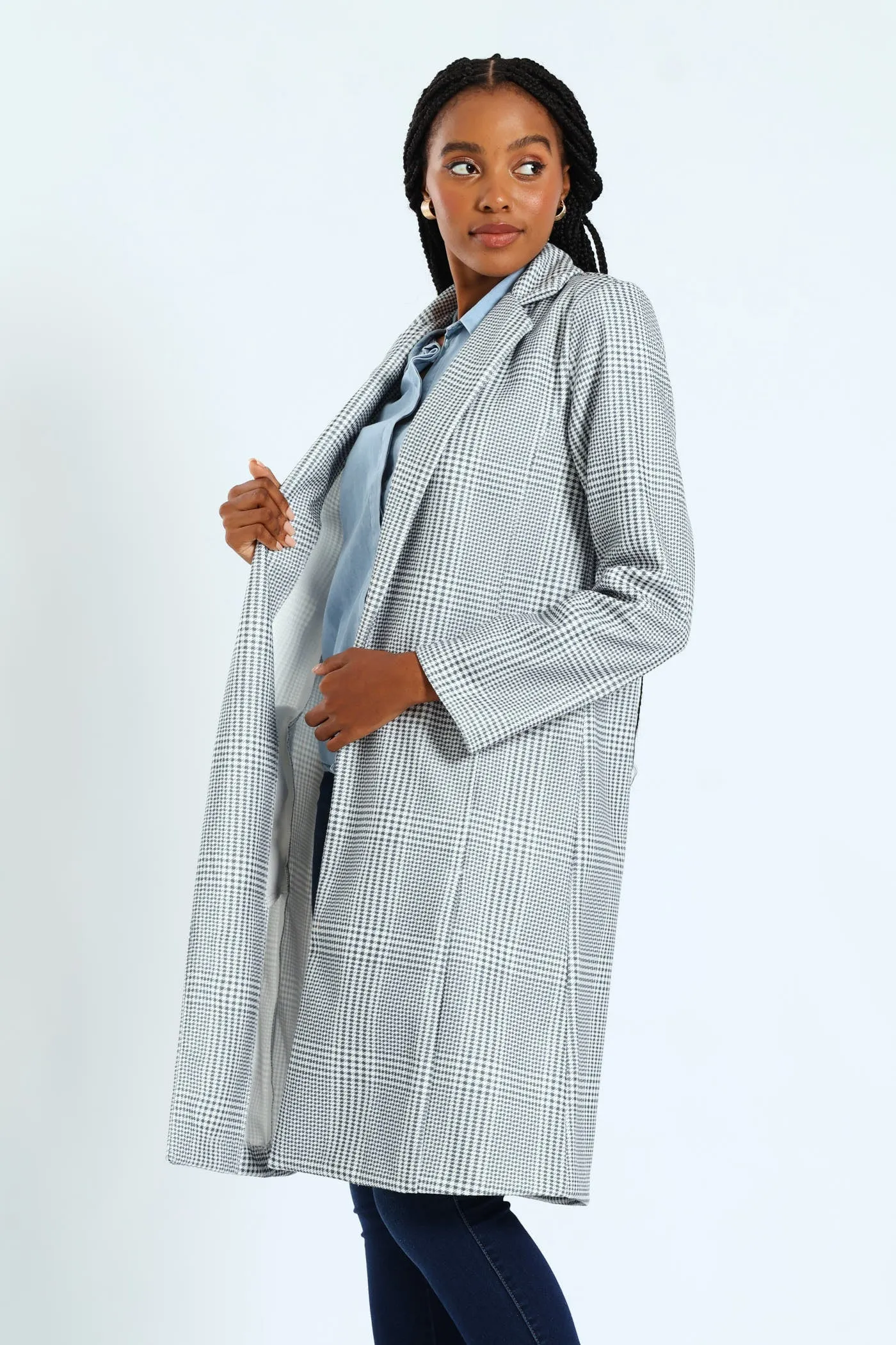 Basic Panelled Coat - Grey
