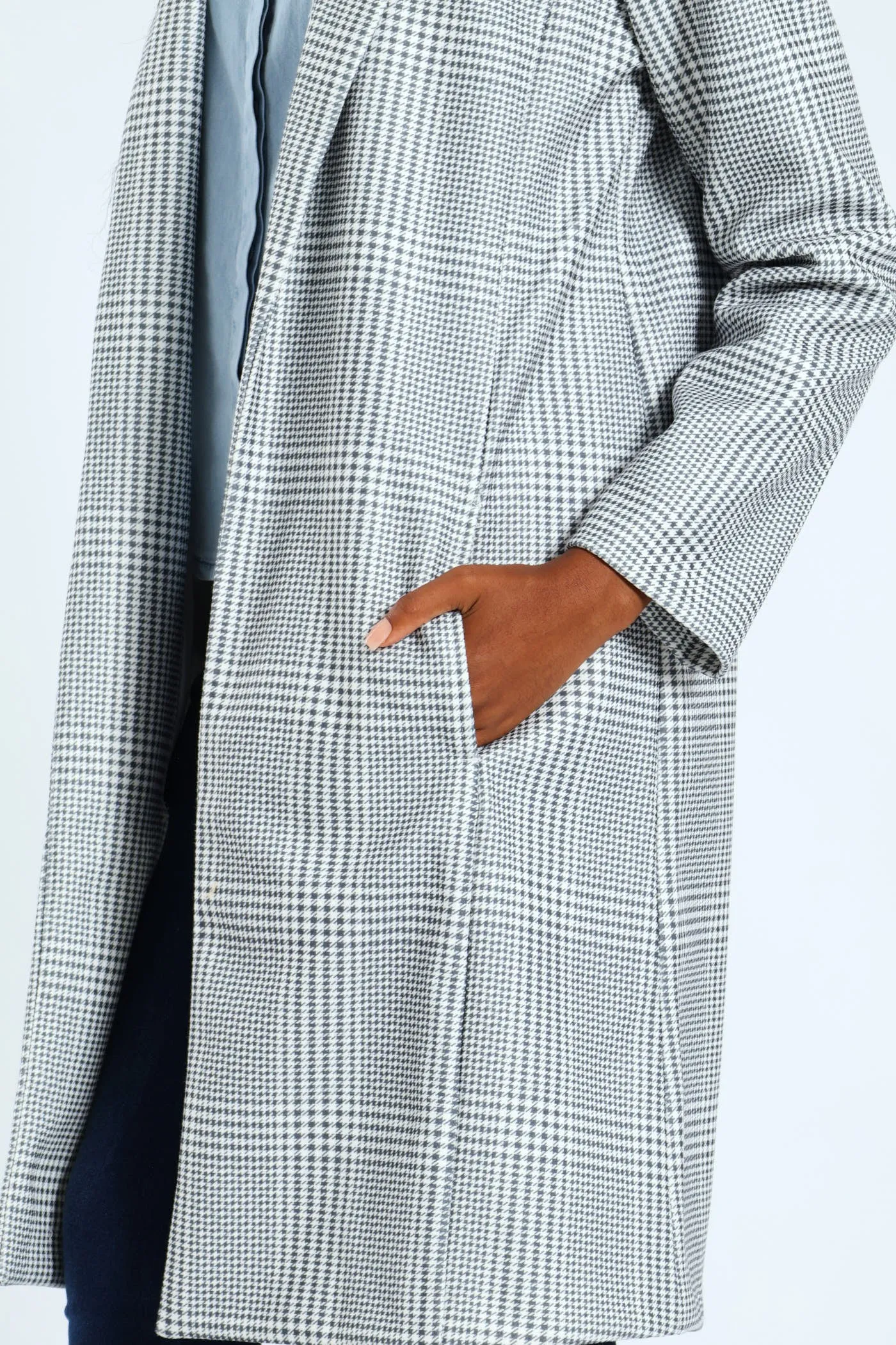Basic Panelled Coat - Grey