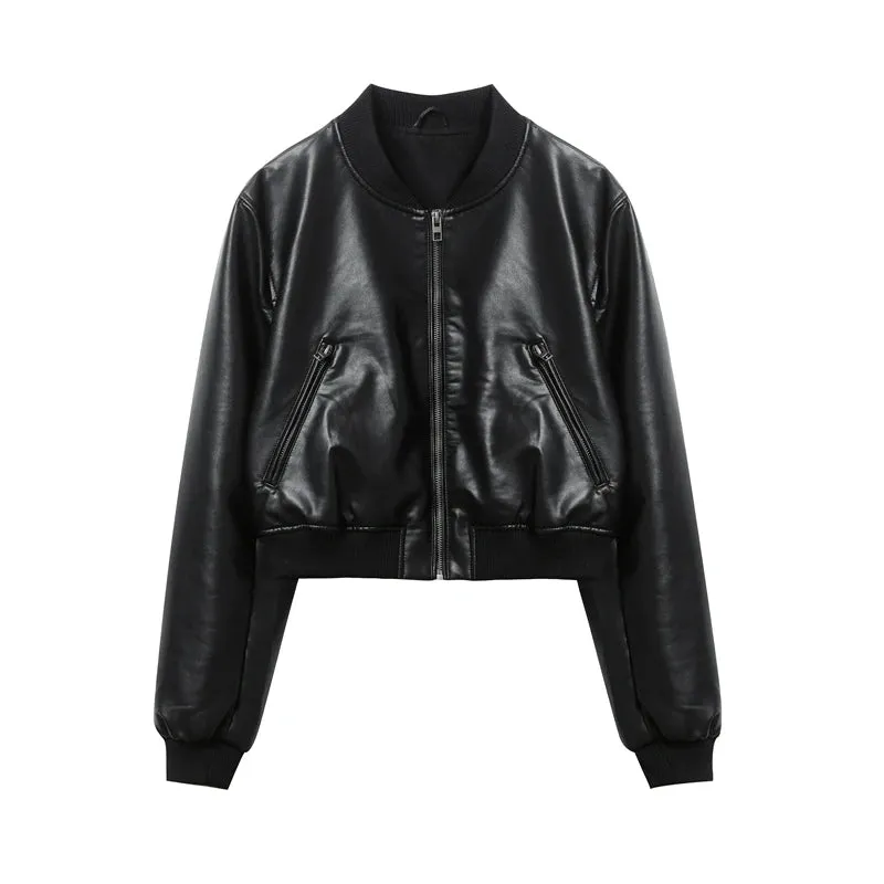 BelleYork | Leather Bomber Jacket