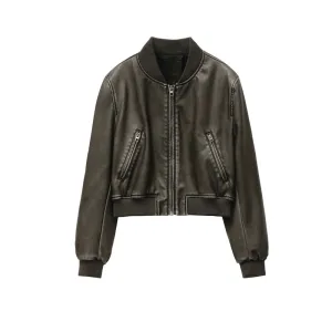 BelleYork | Leather Bomber Jacket