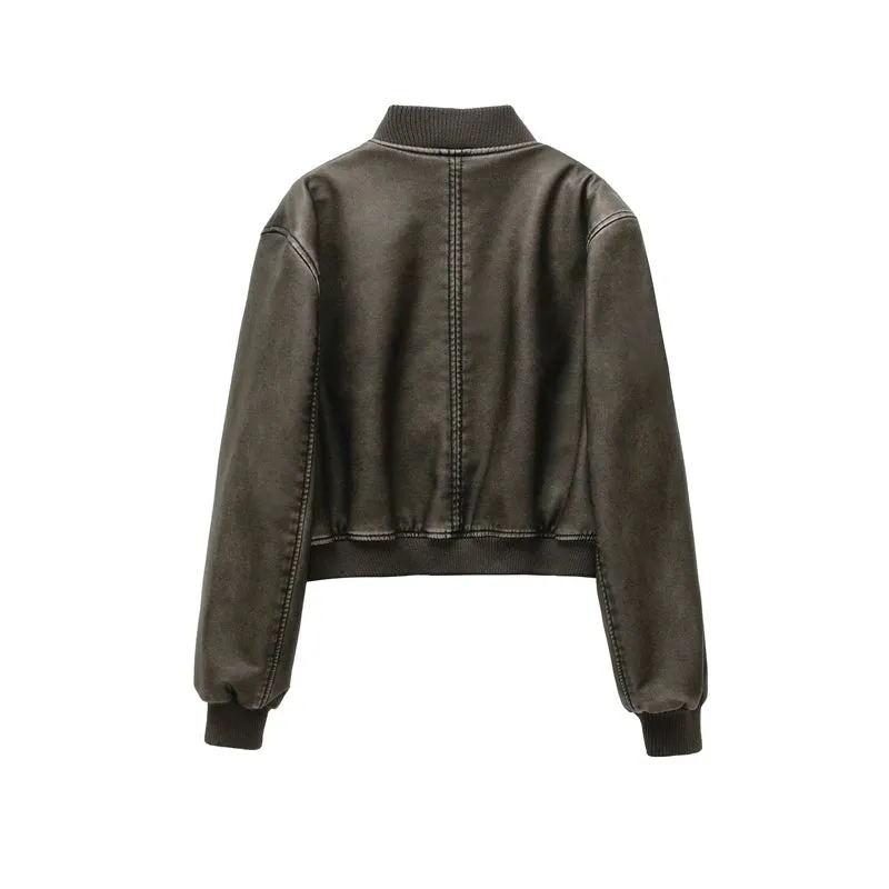 BelleYork | Leather Bomber Jacket