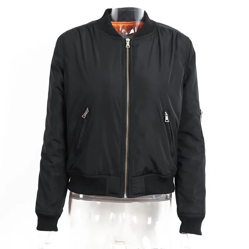 BerryGo parkas Army Green bomber jacket Women coat cool basic down jacket zipper chaquetas biker outwear