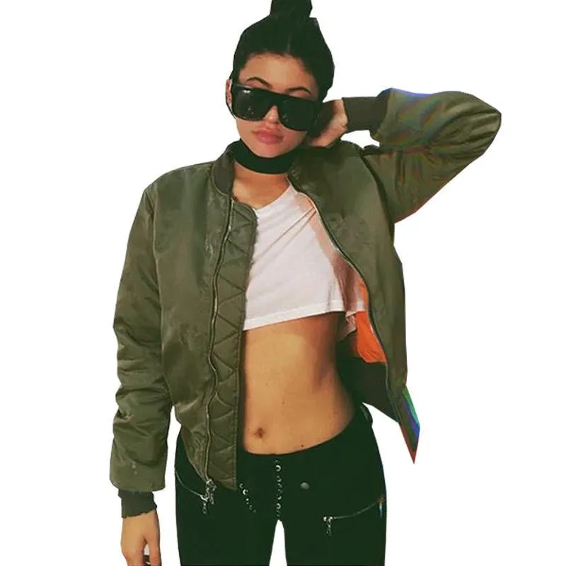 BerryGo parkas Army Green bomber jacket Women coat cool basic down jacket zipper chaquetas biker outwear
