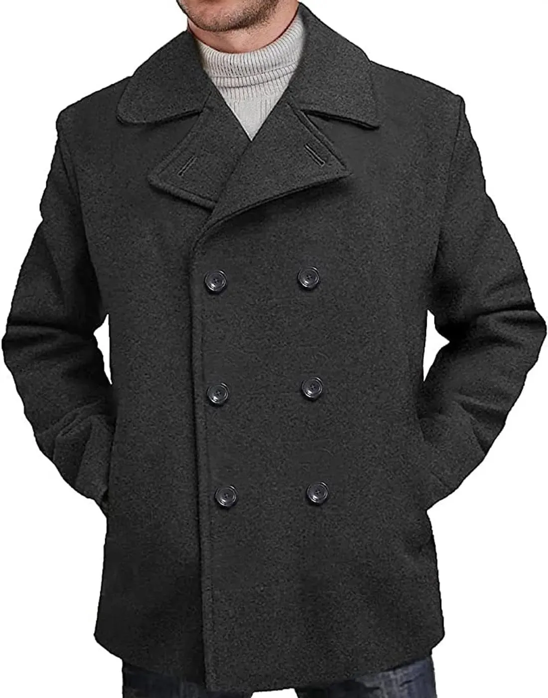 Big and Tall Wool Blend Pea Coat