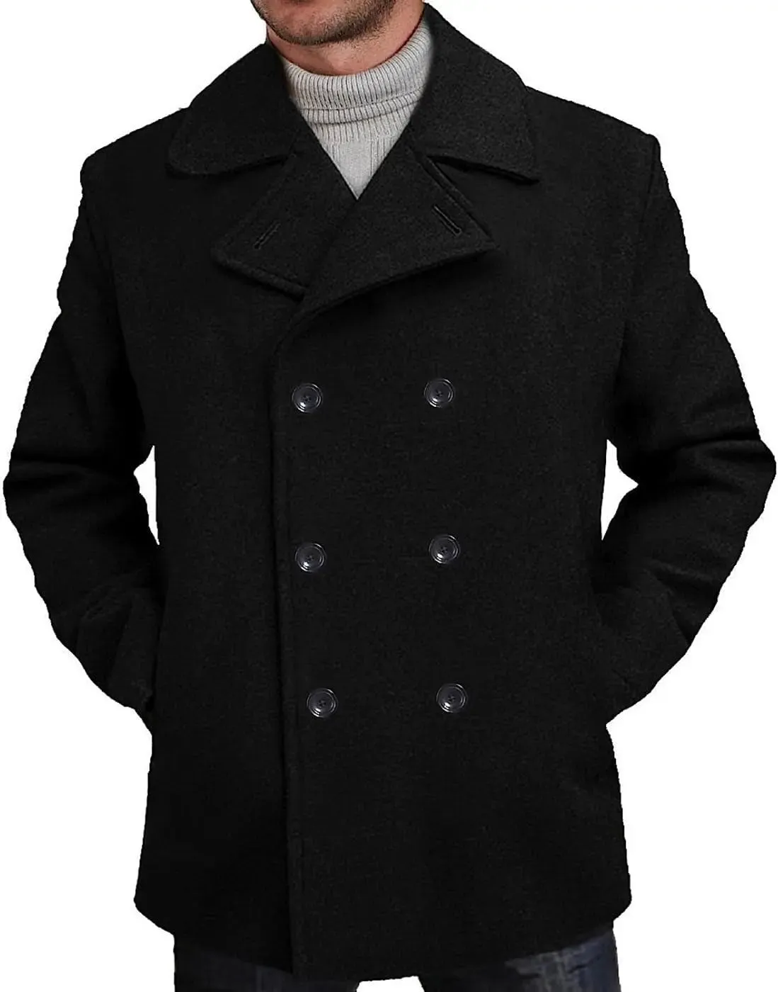 Big and Tall Wool Blend Pea Coat