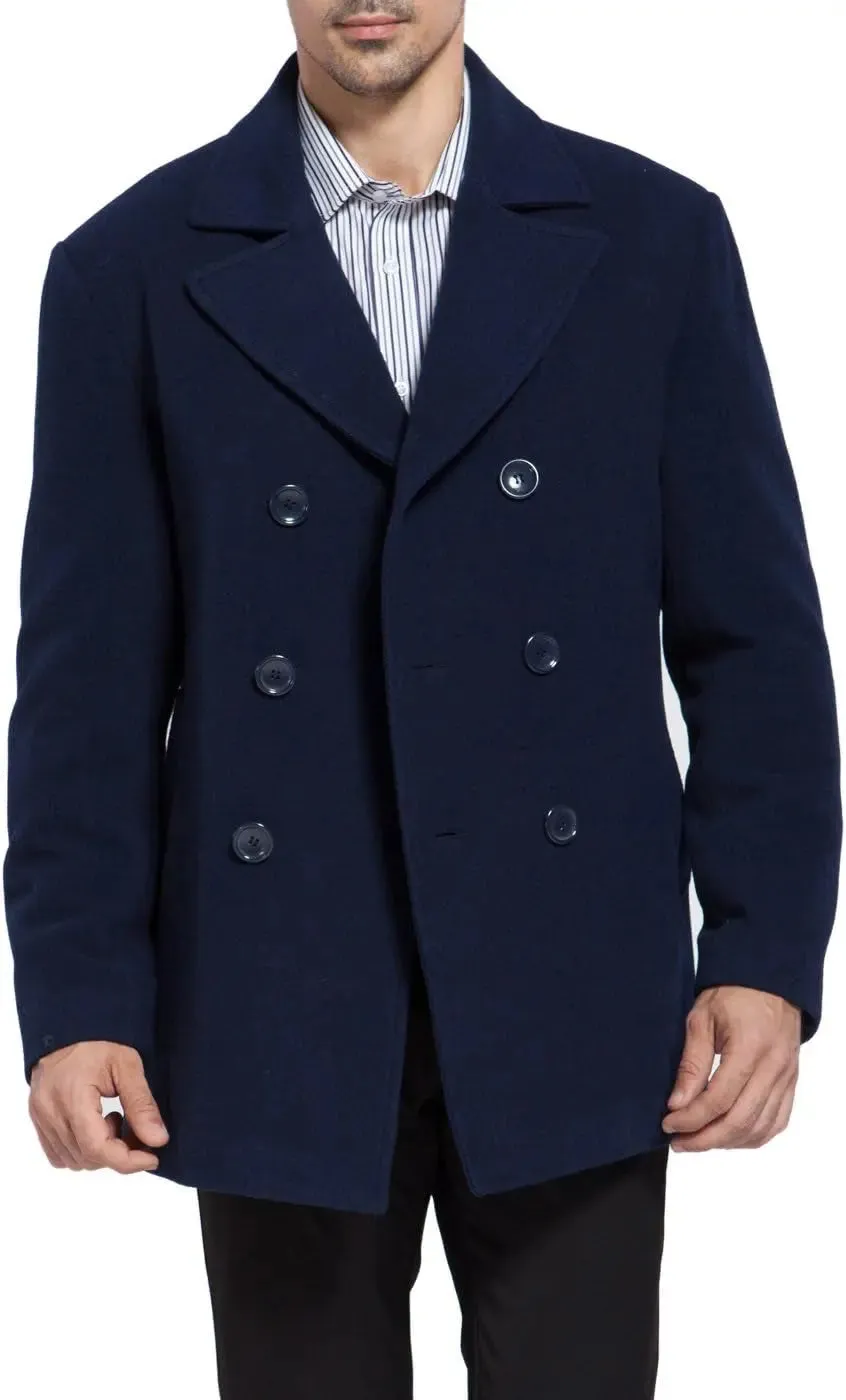 Big and Tall Wool Blend Pea Coat
