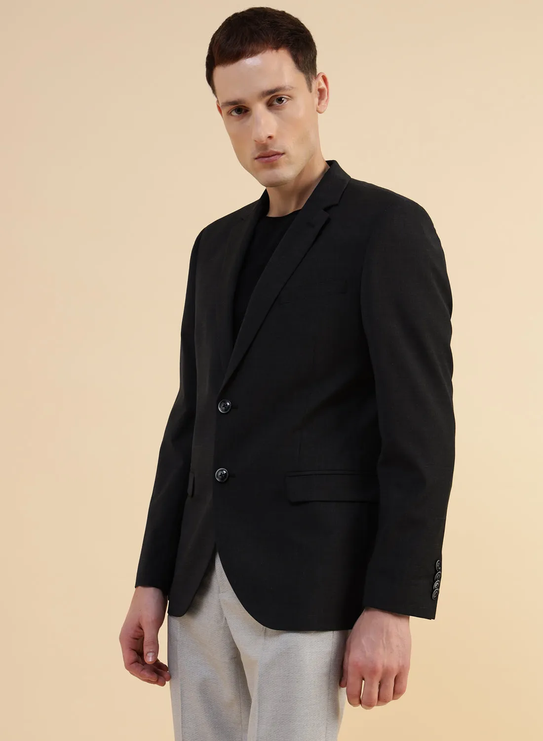 Black Poly wool Jacket