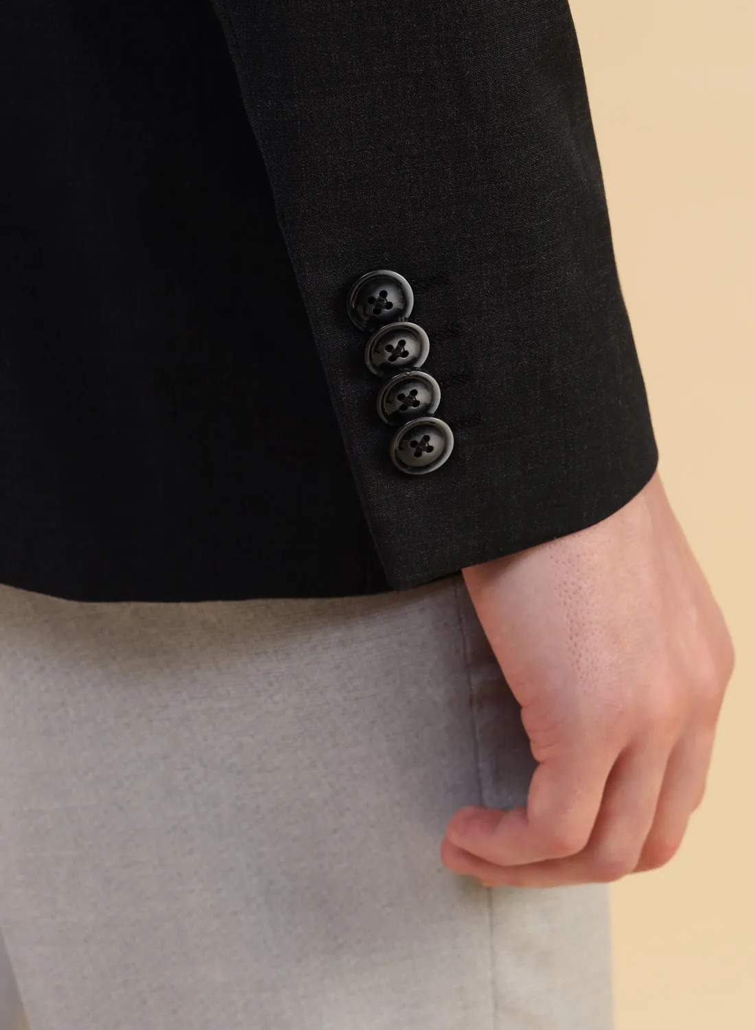 Black Poly wool Jacket