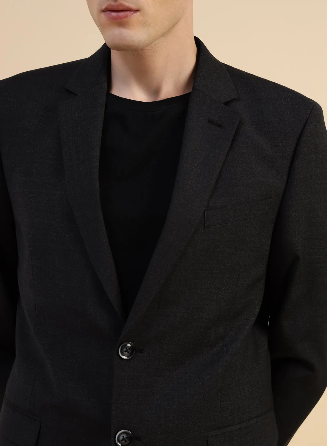 Black Poly wool Jacket
