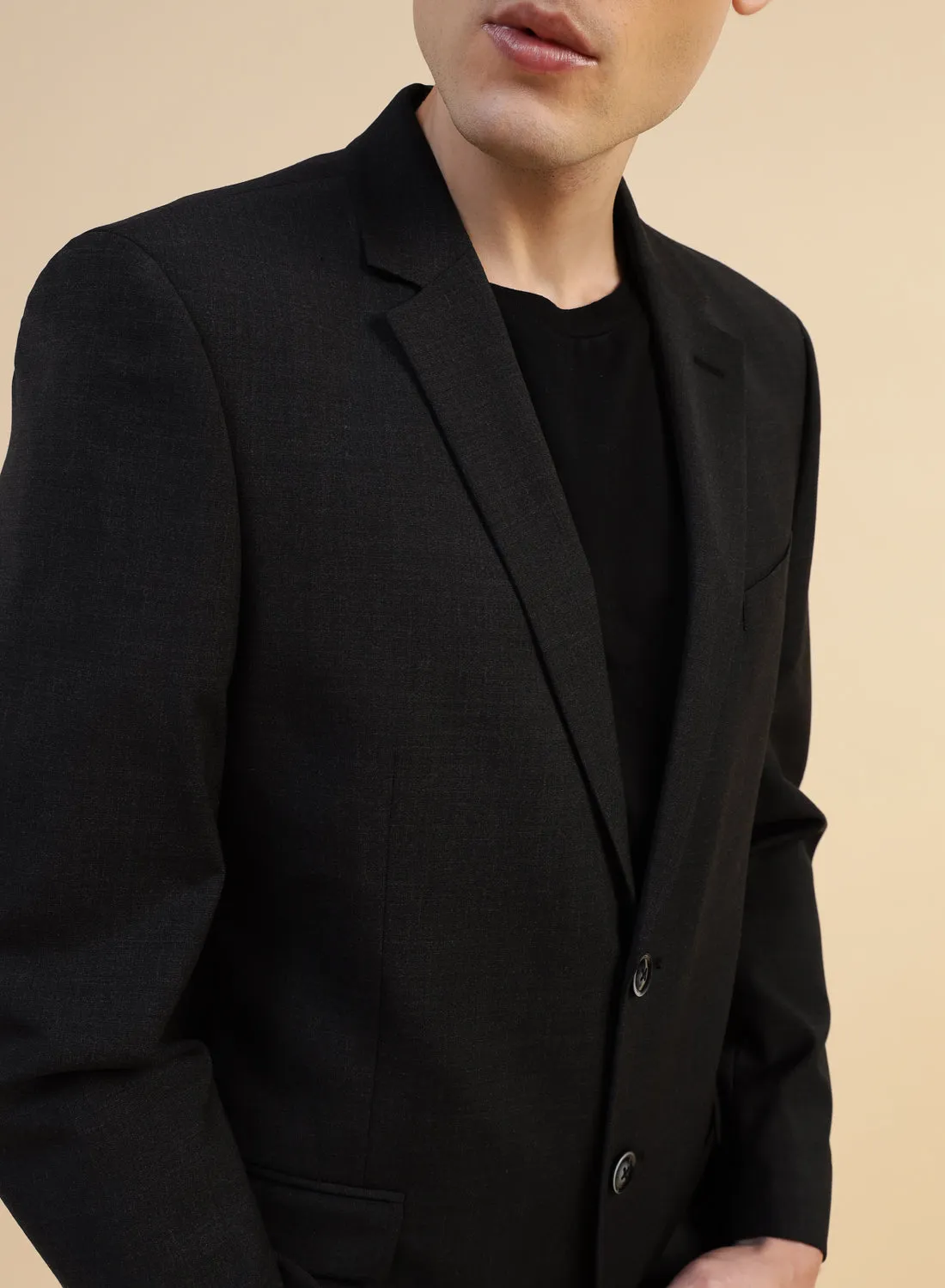 Black Poly wool Jacket
