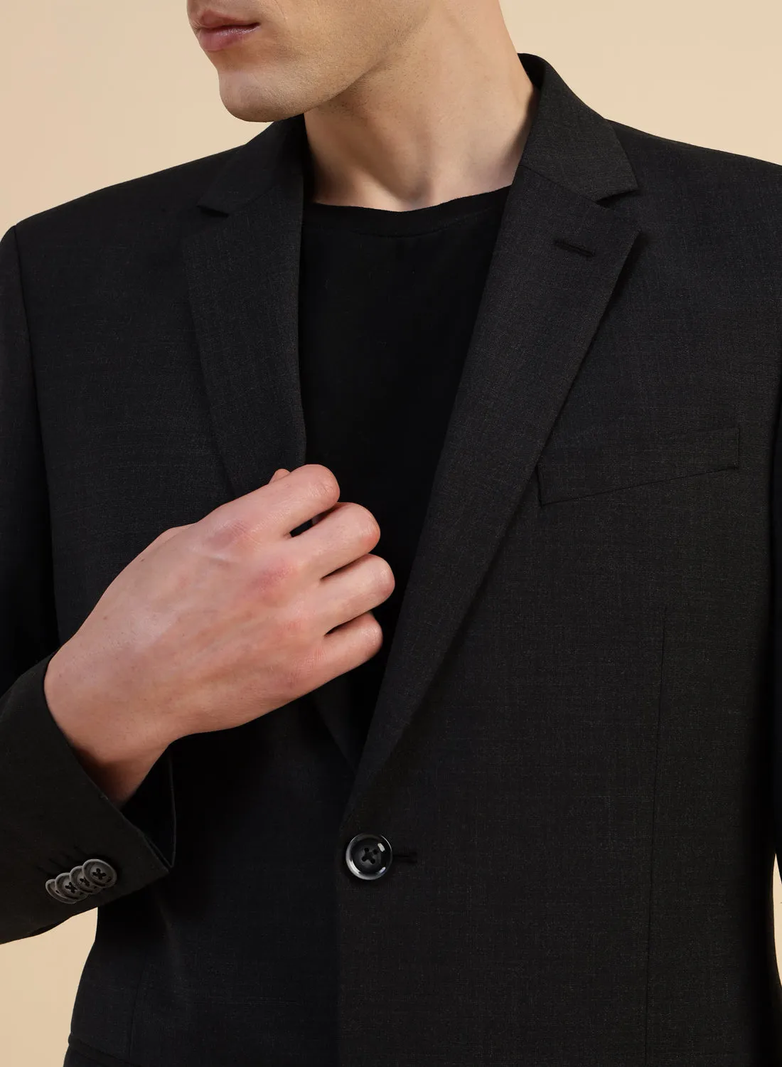 Black Poly wool Jacket