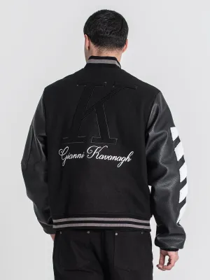 Black Varsity Bomber Jacket