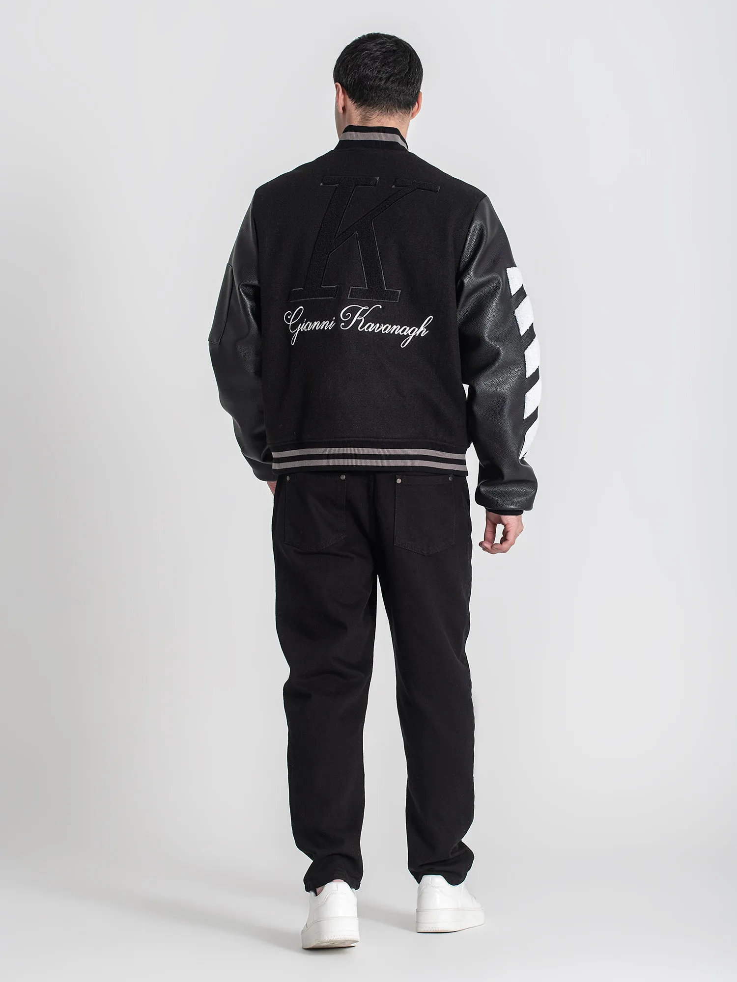 Black Varsity Bomber Jacket