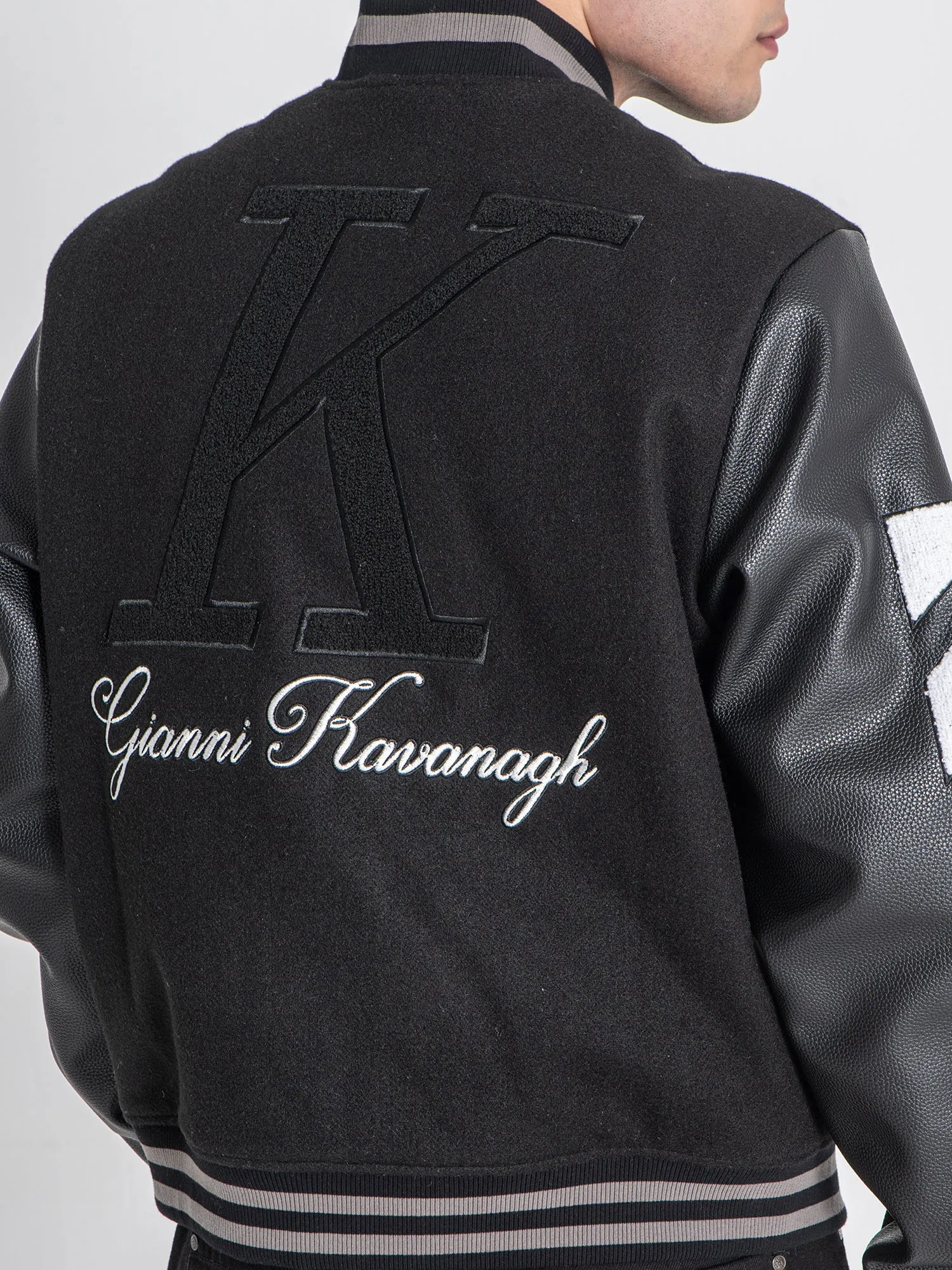 Black Varsity Bomber Jacket