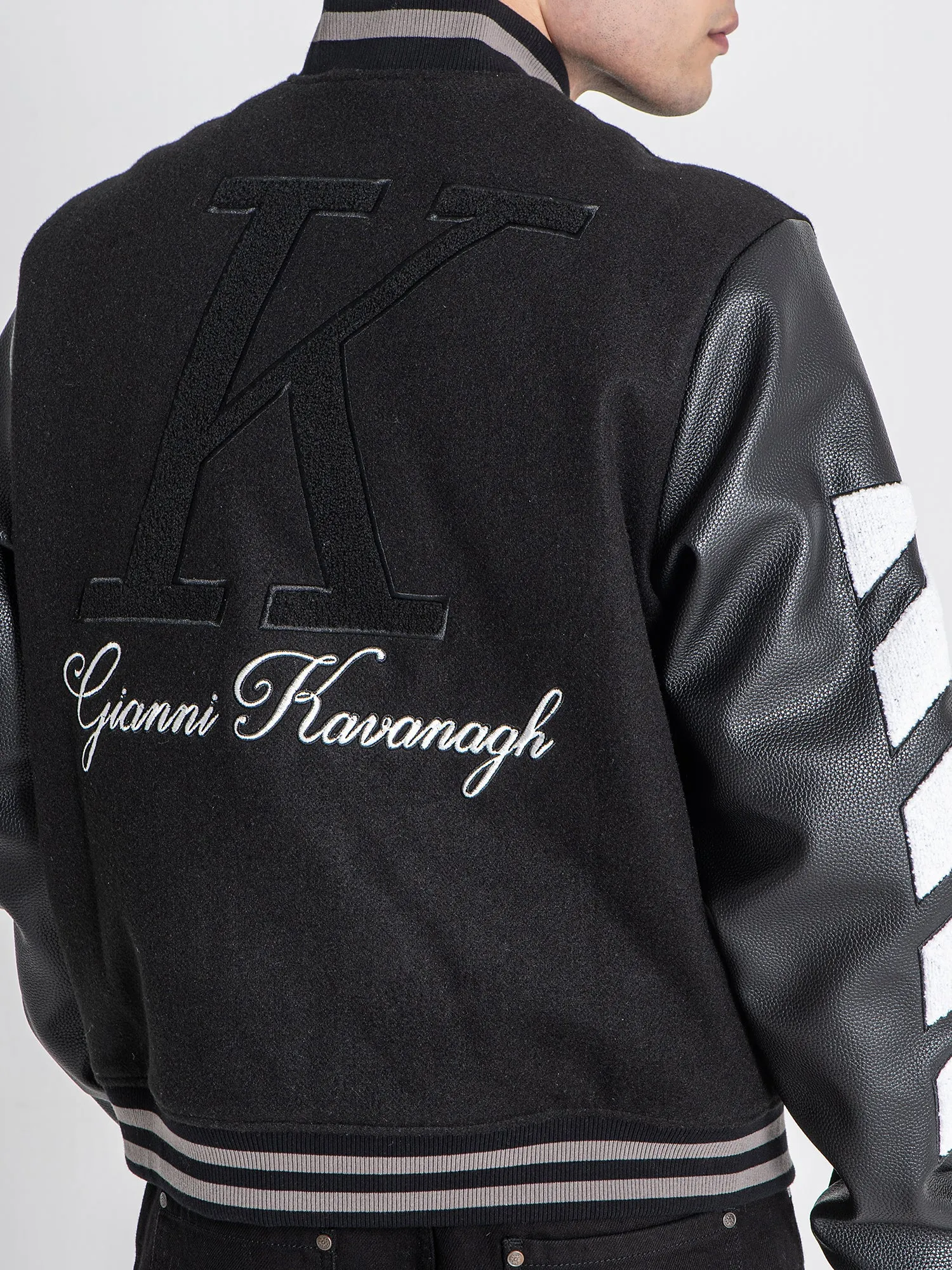 Black Varsity Bomber Jacket