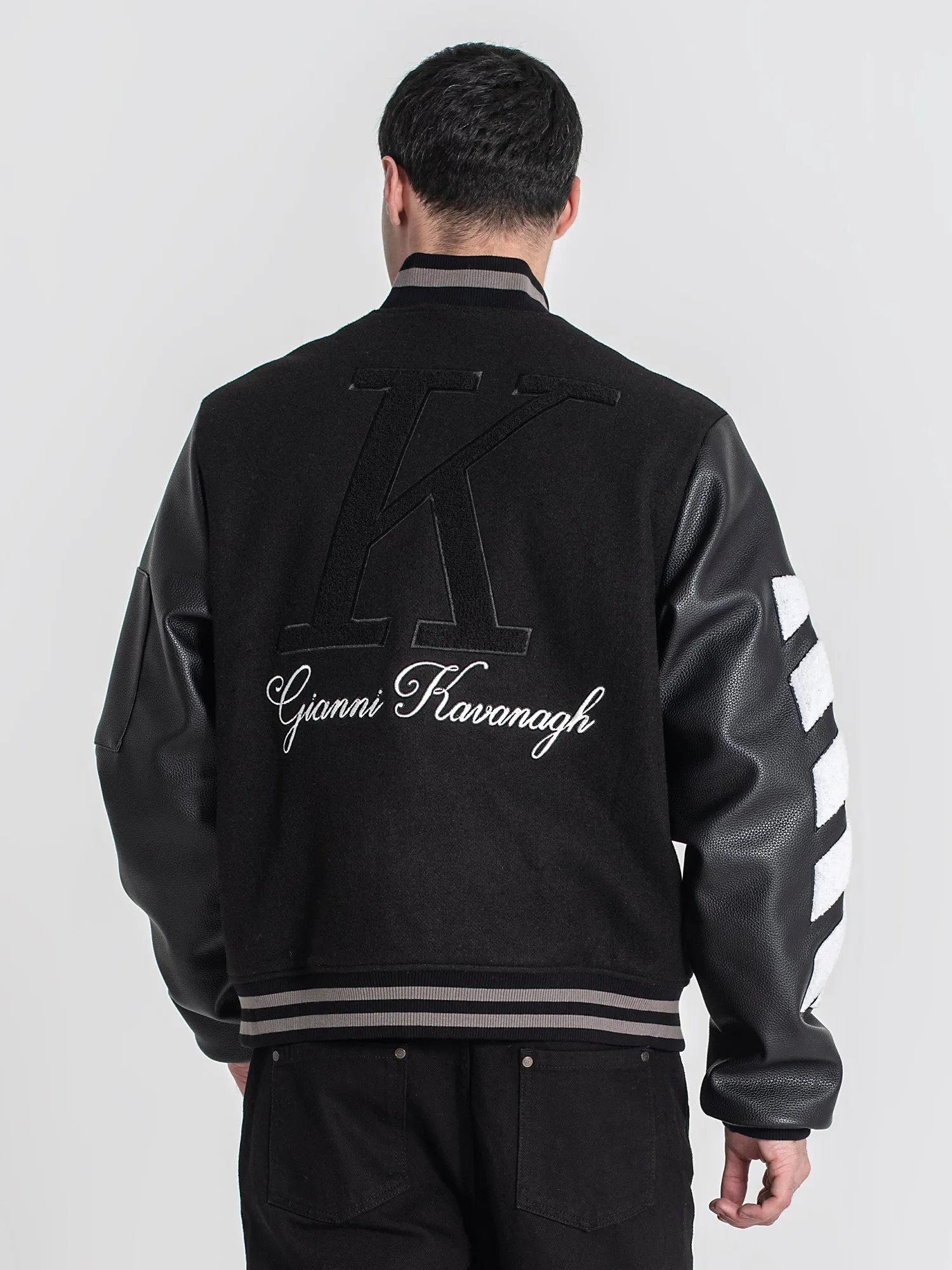 Black Varsity Bomber Jacket