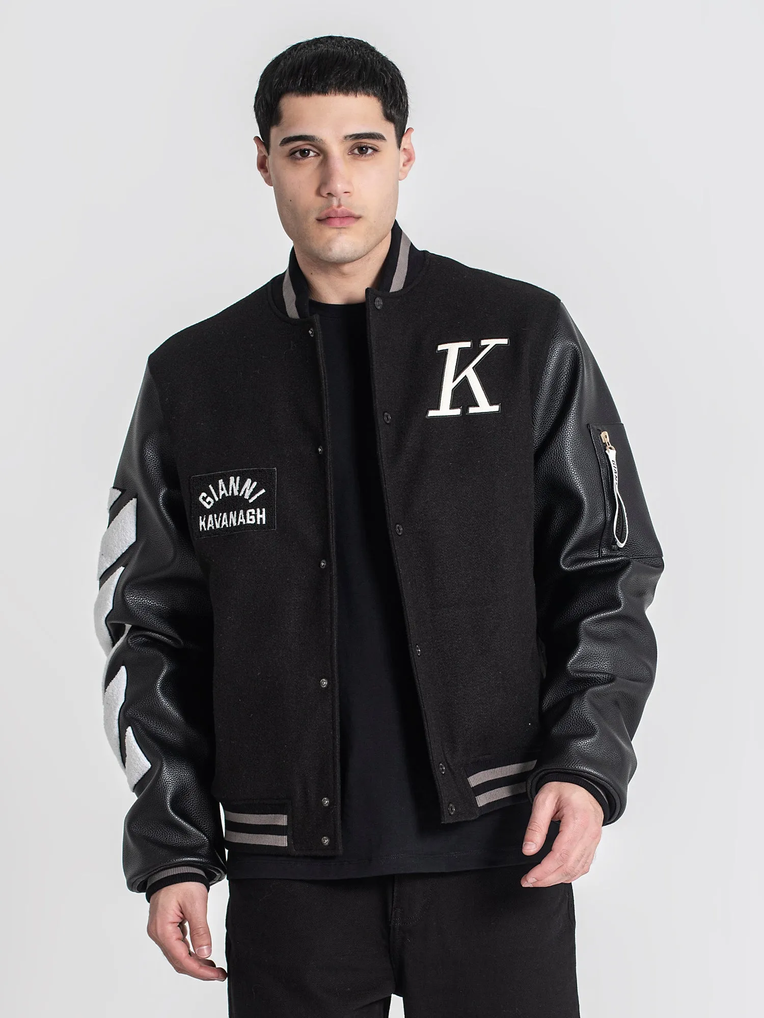 Black Varsity Bomber Jacket