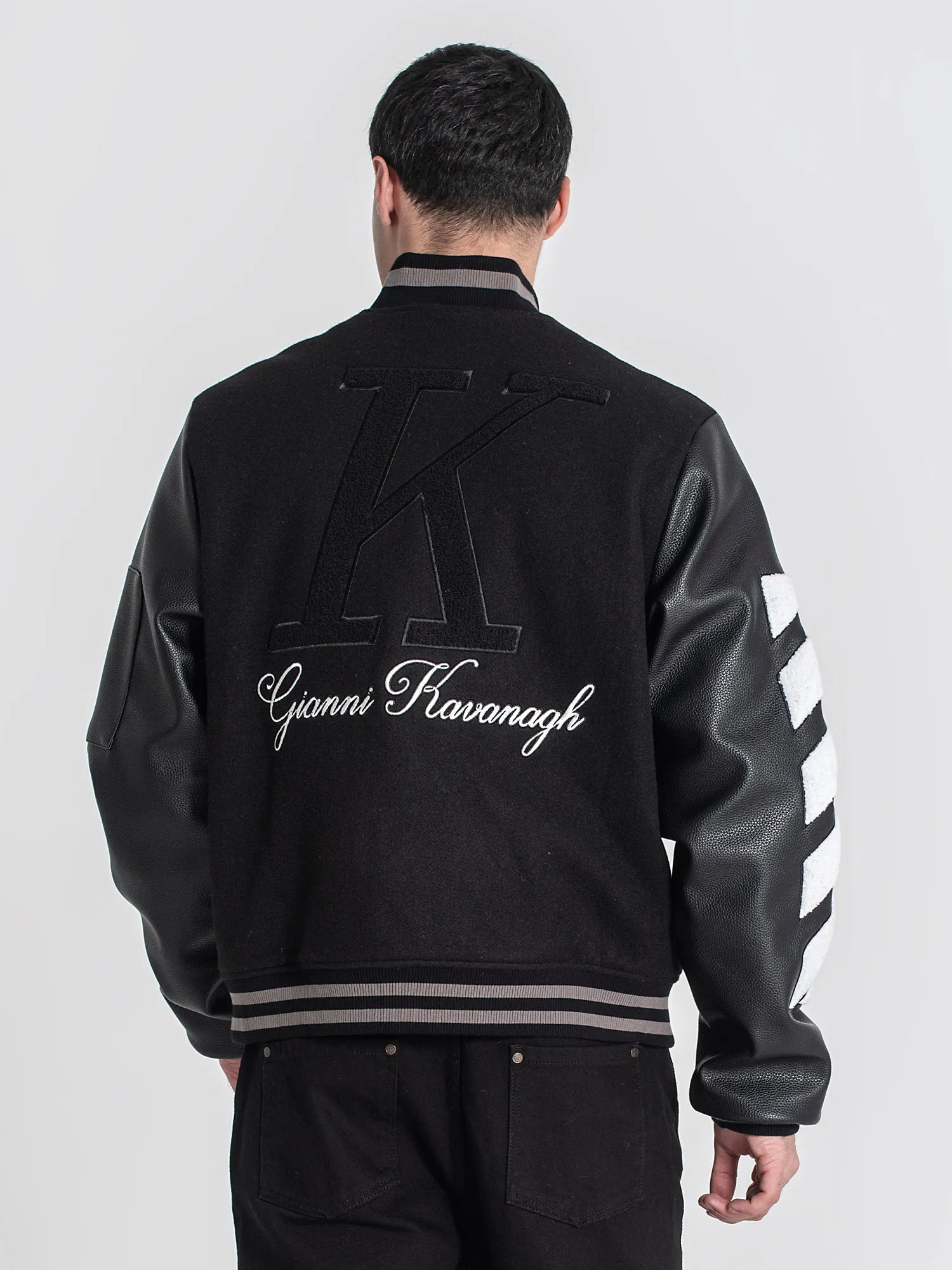 Black Varsity Bomber Jacket