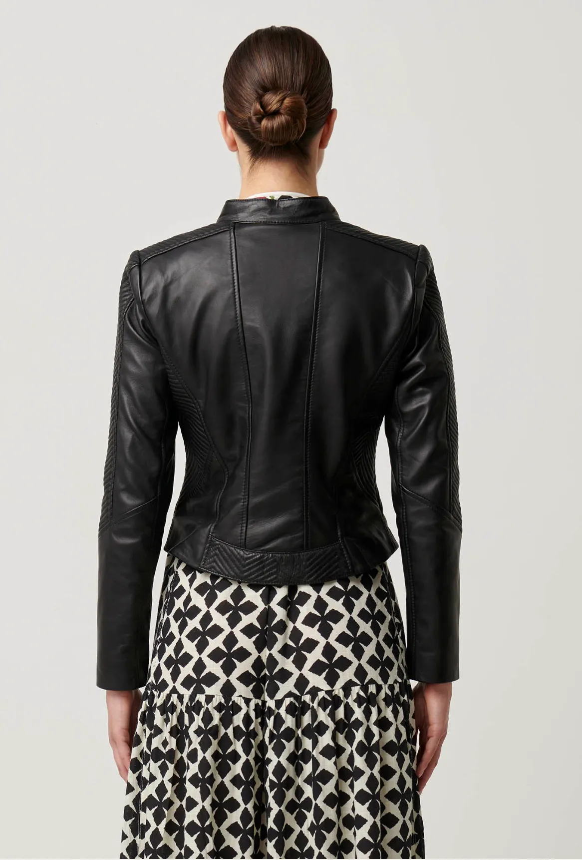 Blaire Leather Detailed Jacket - Black