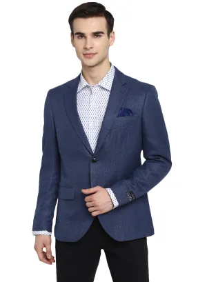 Blue Formal Notch Collar Jacket
